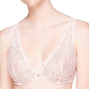 ThirdLove 24/7 Lace Contour Plunge Bra in Soft Pink Size 36F